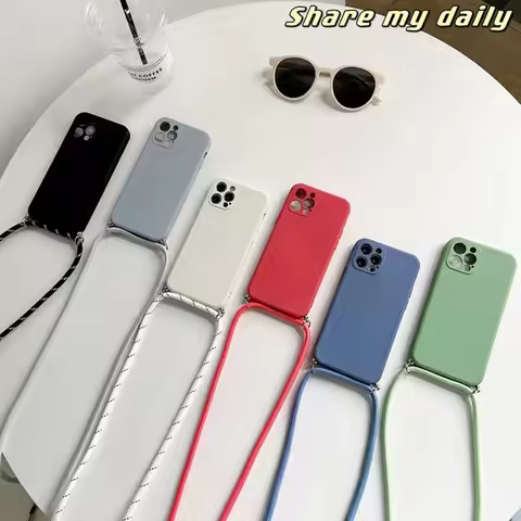 Necklace Crossbody Strap Lanyard Case For Vivo V50 SE V50 Pro V50 Lite 4G 5g Soft Silicone Cord Cove