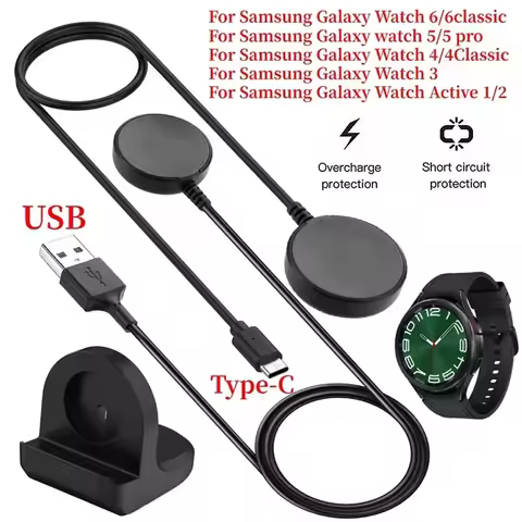 Watch Charger for Samsung Galaxy Watch 7 FE Ultra 6/6 Classic/5/5 Pro/4 Classic 4/3 USB Type C Wirel