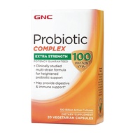 GNC Probiotic Vegetarian Capsules EXTRA 100 Billion Probiotics 20 Capsules