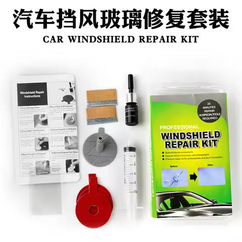 Windshield Repair Kit Car Cracked Glass Repair Kit Quick Fix Auto Glass Windshield Crack Chip Scratc