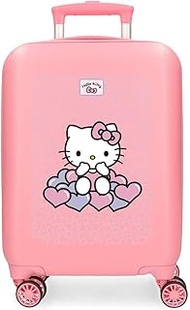 Hearts & Dots Cabin Suitcase Pink 33 x 50 x 20 cm Rigid ABS Plastic Side Combination Lock 28.4L 2kg