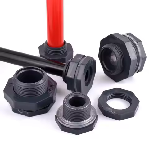 ID 20~63mm PVC Water Tank Connector Home Aquarium Fish Tank Bulkhead Pipe Joint Water Inlet Outlet C