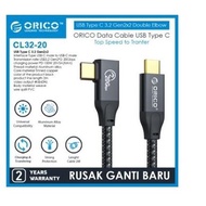 NEW Type c to usb-c 3.2 L-shape cable orico 2m 2 meters 20Gbps 4k cl32-20