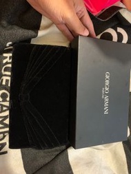 二手 Giorgio Armani GA 天鵝絨 晚宴包 化妝包 手拿包 錢包 皮夾
