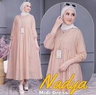 NADYA DRESS MIDI TERBARU FASHION MUSLIM WANITA KEKINIAN | MIDI DRESS WANITA TERLARIS