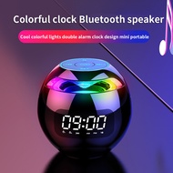 5.0 Bluetooth Speaker with LED Digital Alarm Clock Music Player Wireless Ball Shape Clock Speaker Mini BT Speaker