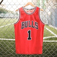 Bulls jersey number 1 Rose basketball jersey 3D printed sports game training suit