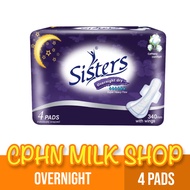 Sisters Sanitary Napkin Perforated Cottony Overnight 4 Pads