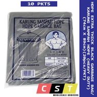 HDPE 29" X 35" Thick Heavy Duty Garbage Bag/Plastik Sampah Hitam (20 Sheets/Pkt) X 10 PKTS