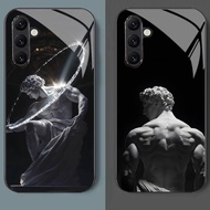 Angel Perseu azrael Glass Phone Case For Samsung Galaxy A55 A54 A35 A36 A14 A53 A15 A34 A25 A06 A05 