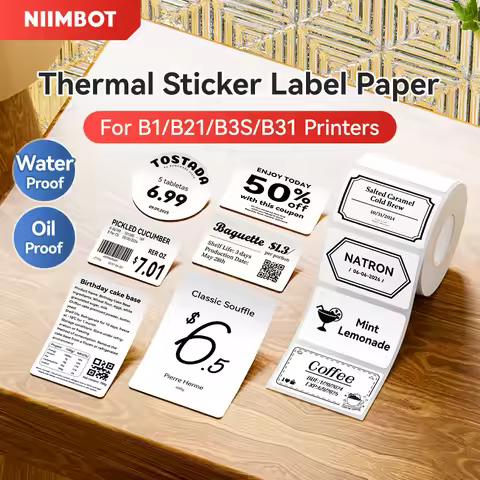 NIIMBOT Thermal Sticker Label Paper for B1 B21 B3S B31 Waterproof Marking Label Price Tag Adhesive T