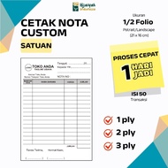 Print Custom Receipts 1/2 Folio, Can Print Individually, 1 Anniversary