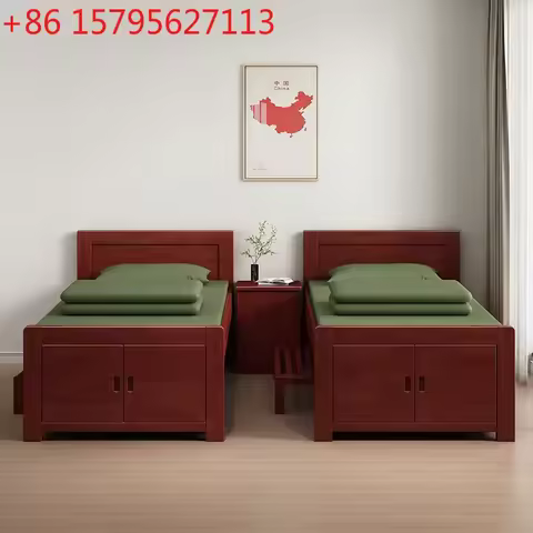 Solid wood rubber wood single bed Multifunctional storage bed School training base General engineeri