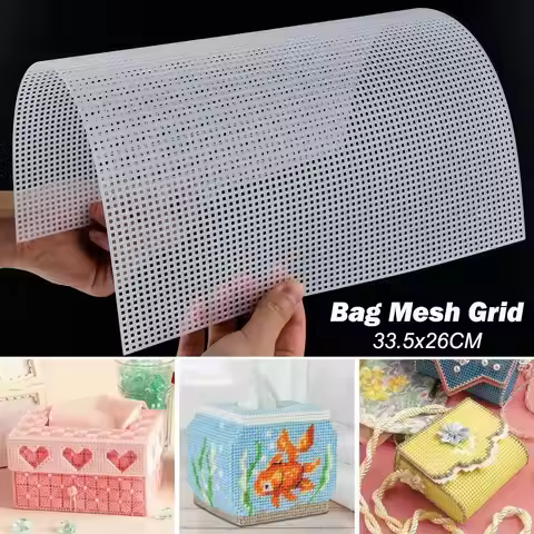 Purse Making Supplies 7CT Bag Mesh Grid Plastic White Black Bag Sheets 33.5x26CM Net Cover Acrylic Y