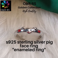 O&R RS s925 sterling silver nose pig enameled ring