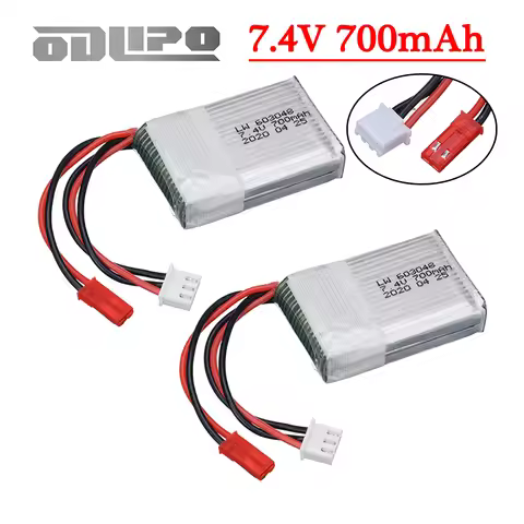 2S Battery For MJXRC X600 F46 X601H JXD391V RC Parts JST Plug 7.4V 700mAh Lipo Battery For FT007 FX0