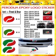 Perodua EPOXY EMBLEM Car sticker Alza Axia ARUZ Viva Bezza Myvi KELISA logo ativa Bumper Salong Gril