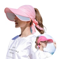 LIbucket hat for women women's hats caps Summer Sun Hat Visor Caps Female Scalable Brim Empty Top Baseball Cap UV Protection Beach Sun Visor Hats For Women