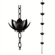Rain Chain Lotus Rain Catcher Chain for Gutters Outside Rain Chain Cups to Replace Gutter Downspout