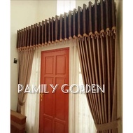 Gorden Poni Smokring 1 set Gorden Atas Pintu Gorden Jendela Besar Gorden Ruang Tamu Gorden Lengkap T