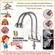 Kitchen Faucet Double Flexible Shower Stainless Steel Sink Tap / Kepala Angsa Kepala Paip Sinki Dapur