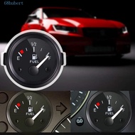 HUBERT Fuel Level Gauge, 2" 52mm White LED Light Car Meter, Waterproof Black Rim Backlight Pointer A