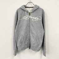 Ed Hardy full-zip sweatshirt hoodie/hoodie, gray, vintage.