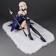 Fate/Grand Order Saber Alter Black Gown Sitting Holding Excalibur Morgan 13cm Action Figure Decorati