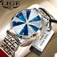 LIGE Watch Men Original Fashion Quartz Waterproof Stainless Steel Luminous Wrist Watches + Watch Box