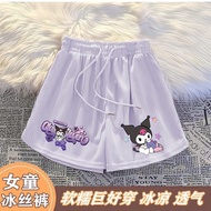 Girls Ice Silk Shorts Girls Summer Thin Shorts Cartoon Shorts Middle Small Children Shorts