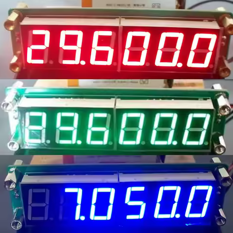 LED Digital Display 6-Digit 0.1MHz-65MHz Digital RF Frequency Meter Counter Tester Cymometer Red/Blu