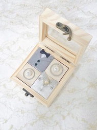 新郎新娘造型的盒裝戒指枕