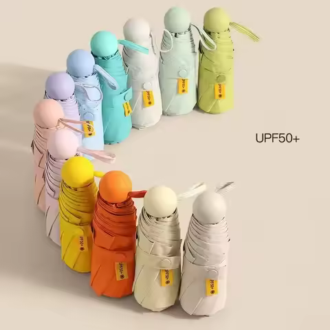 1PC Uv Protection Umbrella Portable 3-Folding Umbrella Wind Resistant Parasol Thickened UV Resistant