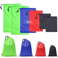 6Pcs Drawstring Bag Waterproof sack Nylon Bag ditty bag for Gym Traveling, Hiking, Yoga, Shopping…