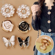 5-1Pcs Alloy Pearl Button Covers - Detachable Jewelry Clips - Fashion Accessories - Shirt Sleeve Cuf
