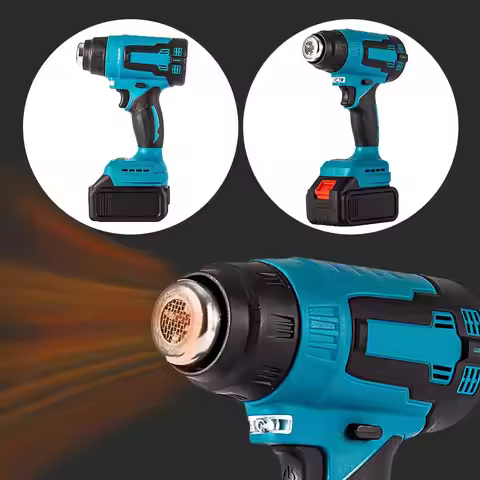 Cordless Hot Air Gun Handheld Hot Air Gun with 3 Nozzles Heat Gun Thermal Blower Rechargeable LED Li