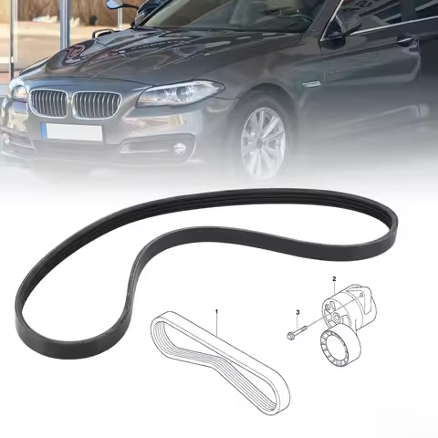 11287512762 Ribbed V-Belt Serpentine Belt 2000-2008 Fit For BMW E46 E83 E53 E85 11281437450,11281437