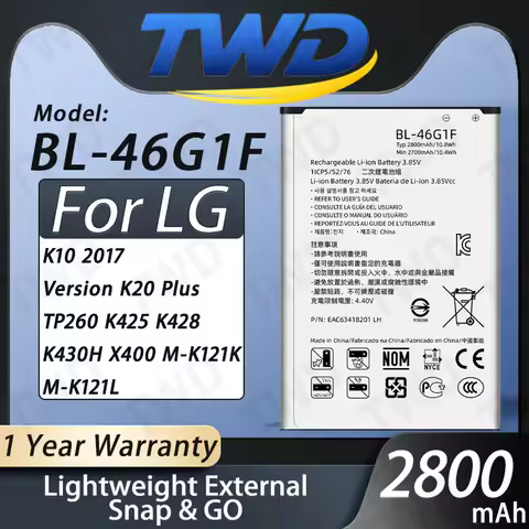 BL-46G1F Battery For LG K10 2017 Version K20 Plus TP260 K425 K428 Batteries New High Quanlity