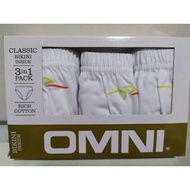 Omni by Soen mens bikini brief 3pc all white