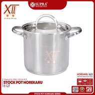 SUPRA HOREKARU STOCK POT FULL STAINLESS LID 8 QT Cooking Pot Stock Pot Professional Double Bottom St