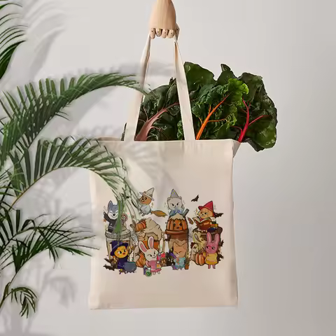SKZ SKZoo Kpop Halloween Gift Women's Canvas Shoulder Bag Lipstick Shopping Travel Storage Bag Anima