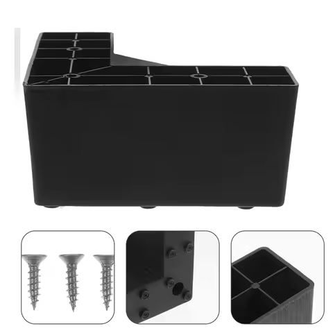 4pcs Plastic Support Feet 7.5cm Black Sofa Bed Legs Anti Moisture Heightening Furniture Risers Table