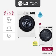 LG FV1410S3WA 10kgKG, Front Load Washer + LG TD-H10VWD 10KG, Dual Inverter Heat Pump dryer