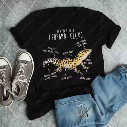 Leopard Gecko Funny Women Men Graphic Tshirt Pet Reptile Lover Gift Kawaii Lizard T-Shirt Cute Gecko