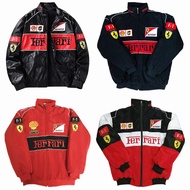 MON Ferrari F1 Jacket For Men Vintage Embroidery Riding Jacket For Women Motor Windbreaker Jacket