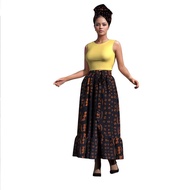 Supply Female Skirt Ethnic Skirt Cotton Ankara Long Skirt