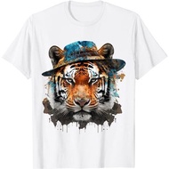 T-Shirt Tiger hat animal print art animal lovers tiger T-Shirt