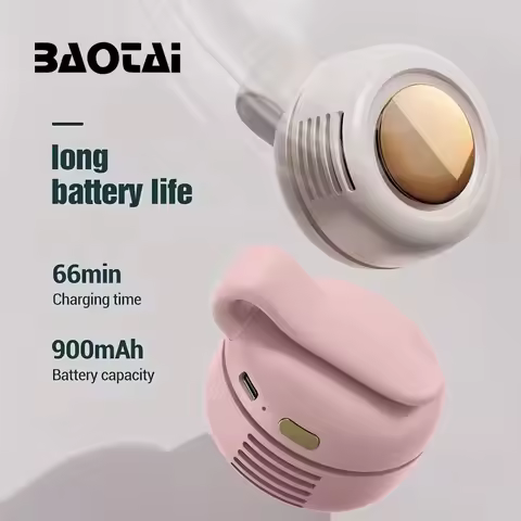 Waist Clip Mini Fan Portable, 360 Angle Bladeless Push Button Electric Fan Rechargeable Handheld Out