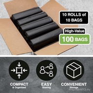 Top Knot Bags 45 Gallon Garbage Trash Bag 40X46" 1.5 Mil Black 100 Count Can Liner Bulk 40 Gallon 41