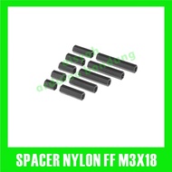 Black Nylon M3x18 mm Pillar Spacer PCB Double Pass Standoff M3 18 Nilon